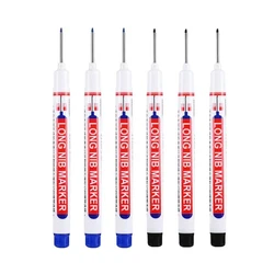 6-Piece Multi-Color Deep Hole Marker Set for Woodworking and Decoration (3 blue 3 black)