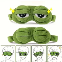 Cute Funny Sad Frog Sleep Mask (15×10cm) - 3D Movable Eye Plush Eye Mask, Soft & Breathable for Light Blocking,Ideal for Nap - Image 3