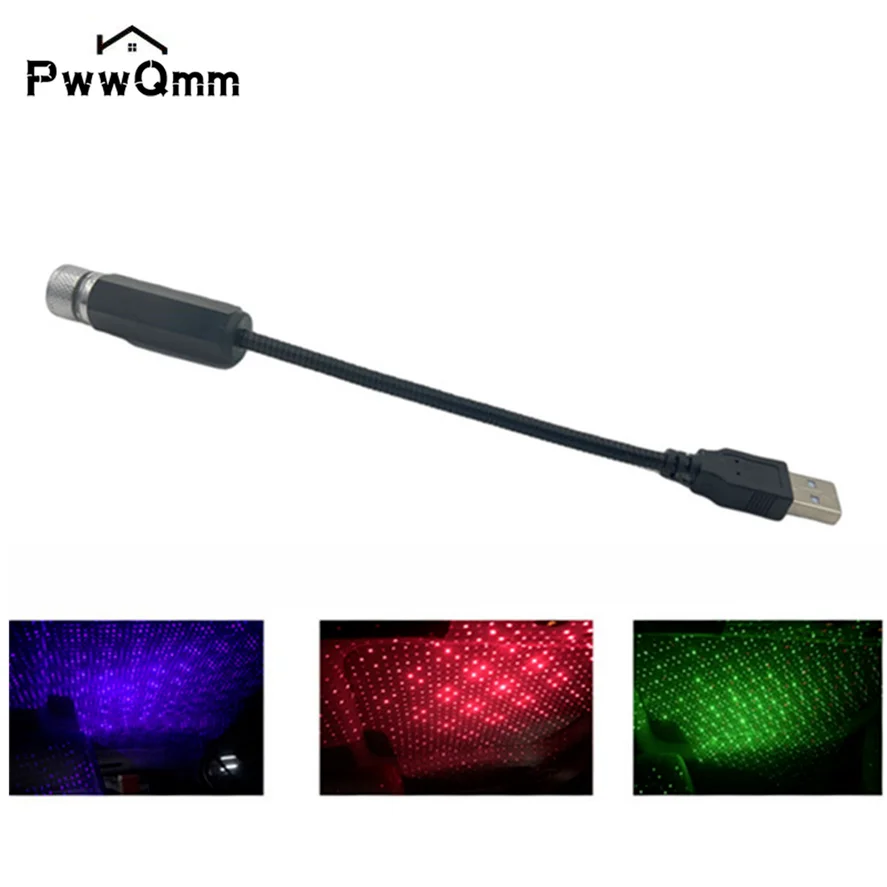 

PwwQmm 5V USB LED Starry Sky Night Light Powered Galaxy Star Projector Romantic Lamp for Car Roof Home Room Ceiling Decor