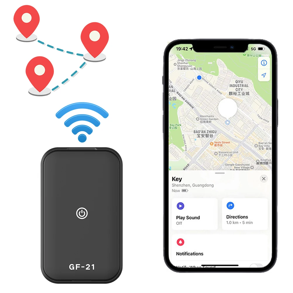 Mini GPS Tracker WiFi + LBS Position Vehicle Tracking Device APP Control Anti-Theft Real-Time Locator Anti-Lost Device