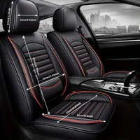 Universal Leather Car Seat Covers for SUVs  Sedans Trucks Breathable Elegant Easy-Clean Comfortable Fit Airbag Port Waterproof 2