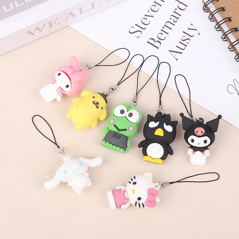 

Шнурок для телефона с мультипликационным аниме Kuromi My Melody, милый Коричный брелок, милая Подвеска для сумки для девочек, подарки