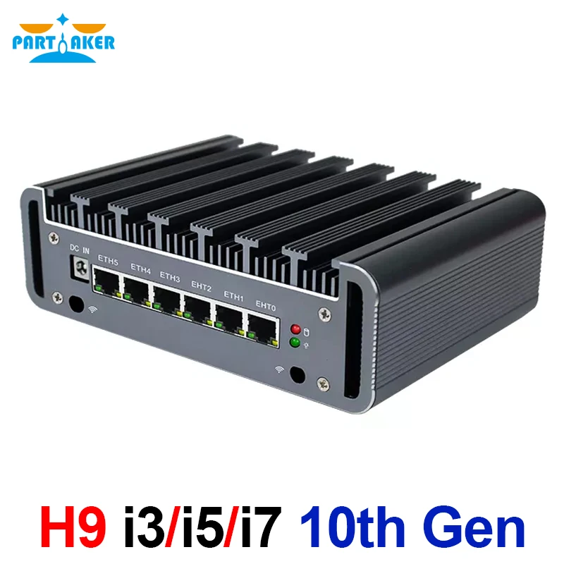 Fanless Soft Router Intel Core i7 10510U i5 10310U i3 10110U Mini PC 6 LAN 2*DDR4 HD-MI pfSense Firewall Appliance ESXI AES-NI 6 ethernet lan fanless pfsense mini pc intel kabylake core i3 7100u ddr4 ram aes ni linux server firewall computer for window 10