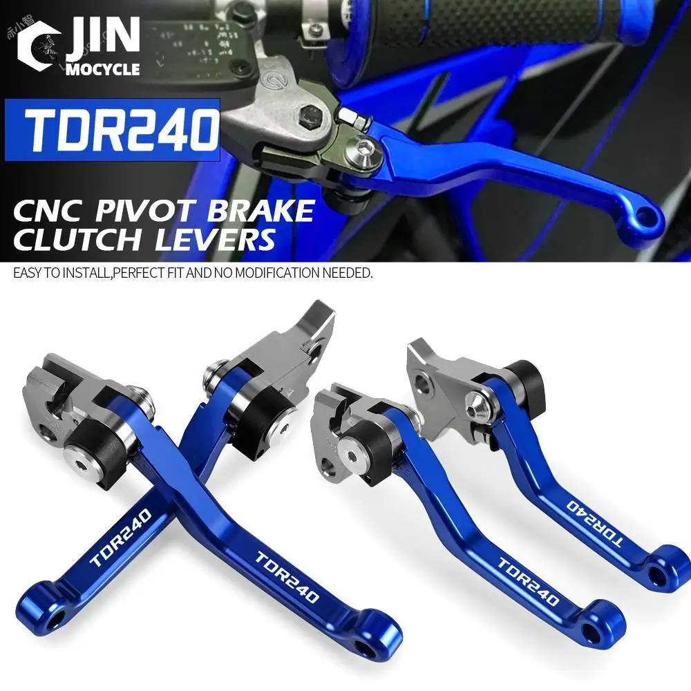 

For YAMAHA TDR240 TDR 240 1988 1989 1990 Aluminum Motorcoss Pit Dirt Bike Pivot Foldable Brake Clutch Levers With LOGO TDR240