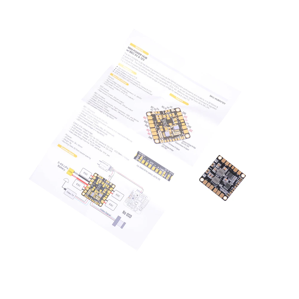 PDB 36x36mm avec BEC 5V/12V pour FPV Drone - Carte Distribution Énergie