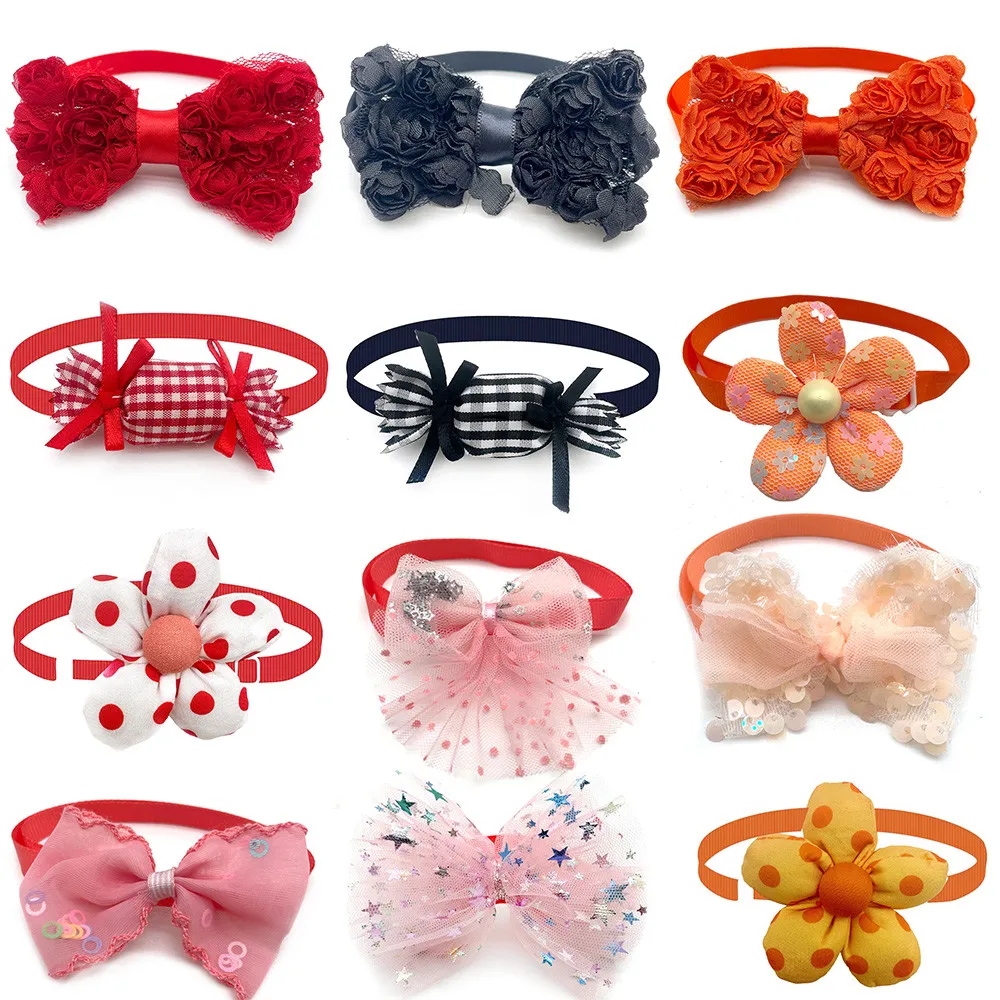 10Pcs Colorful Dog Cat BowTies New Fashion Style Cat Puppy Ties Dog Grooming Product for Small Dog Accessories Pet Dog Supplies 4