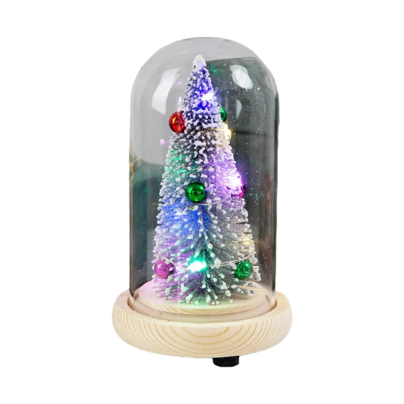 

Рождественская елка, светодиодный ночсветильник, настольное украшение со стеклянным покрытием, праздничное украшение, рождественские подарки, Новогодняя Рождественская елка E7CB