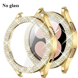 Elegant Bling Diamond Protective Case with Screen Protector - Transparent 40mm/44mm Cover - Galaxy Watch6 44 (Gold)
