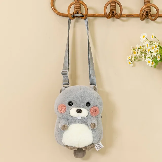 Cartoon Cute Small Hamster Satchel Creative Small Hamster  Doll Plush Toy Bags Children Backpack Girls Storage Bag Coin Purse