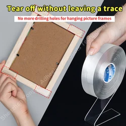 Ultra Strong Clear Adhesive Mounting Tape - Heavy Duty Double Sided Solution for Picture Hanging and Posters (5mX10mmX2mm)