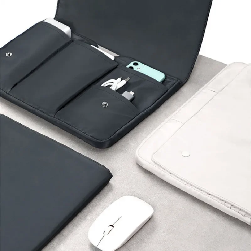 Multi-Compartment Shockproof Laptop Sleeve with Waterproof Flap