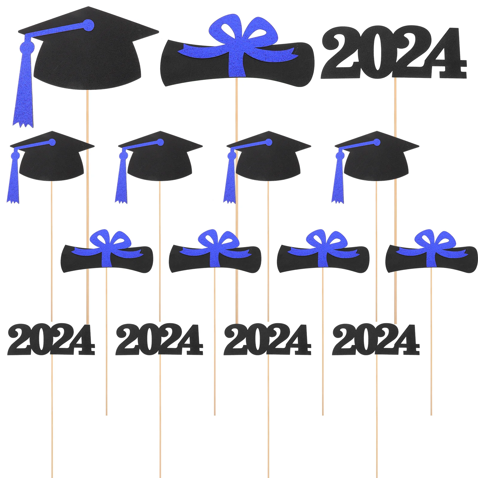 

5 Set of Graduation Centerpieces Decorations Sticks Table Class of 2024 Congrats Grad Party Decor for Vase