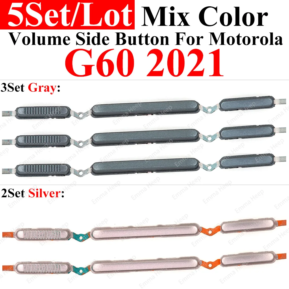 Enhanced Power & Volume Side Button Replacement Set (5-Pack) - Universal Fit
