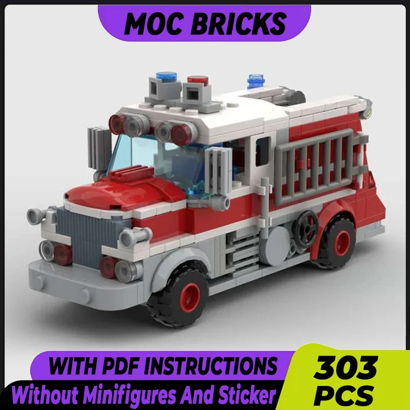 

City Car Model Moc Building Bricks Forest Service Fire Truck Technology Modular Blocks Gifts Christmas Toys DIY Sets Assembly