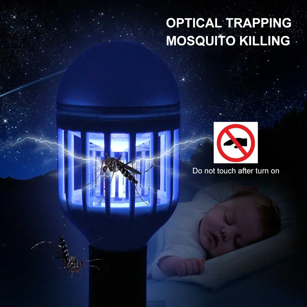 2 in 1 9W 15W LED Bulb Mosquito Killer Lamp 220-240V E27 Electric Trap Mosquito Killer Light Moths Pest Control EU US AU plug