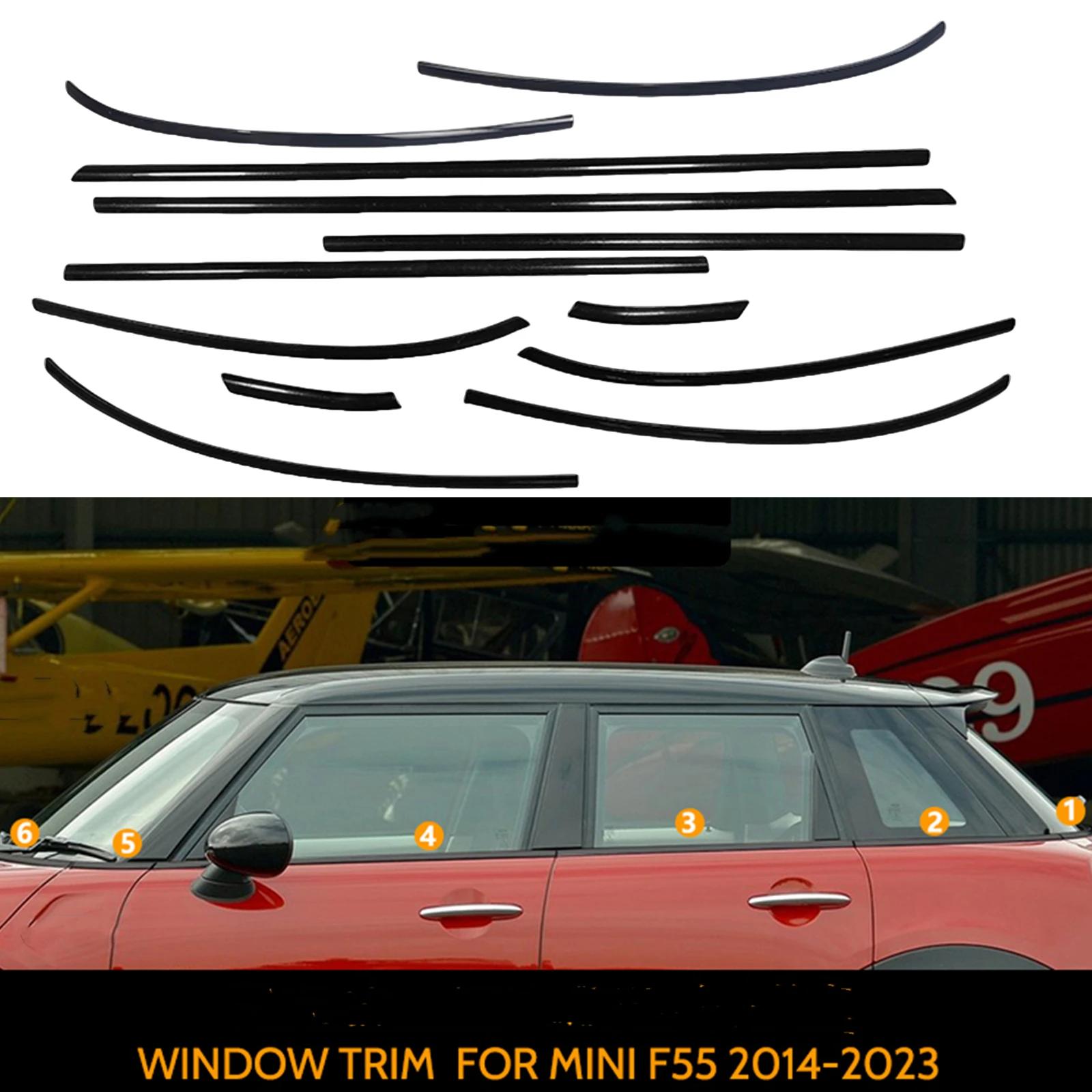 For MINI Cooper F55 5 Door 2014-2023 Exterior Window Trim Strip Black ...