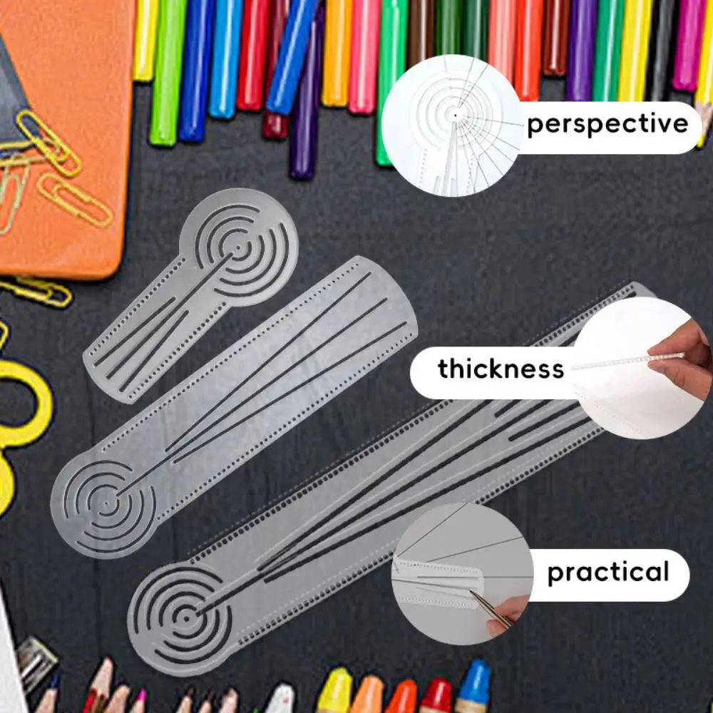 Multifunctional Mandala Drawing Template Transparent Reusable Drawing Ruler Acrylic Circular Arc Straight Line Drawing Tool