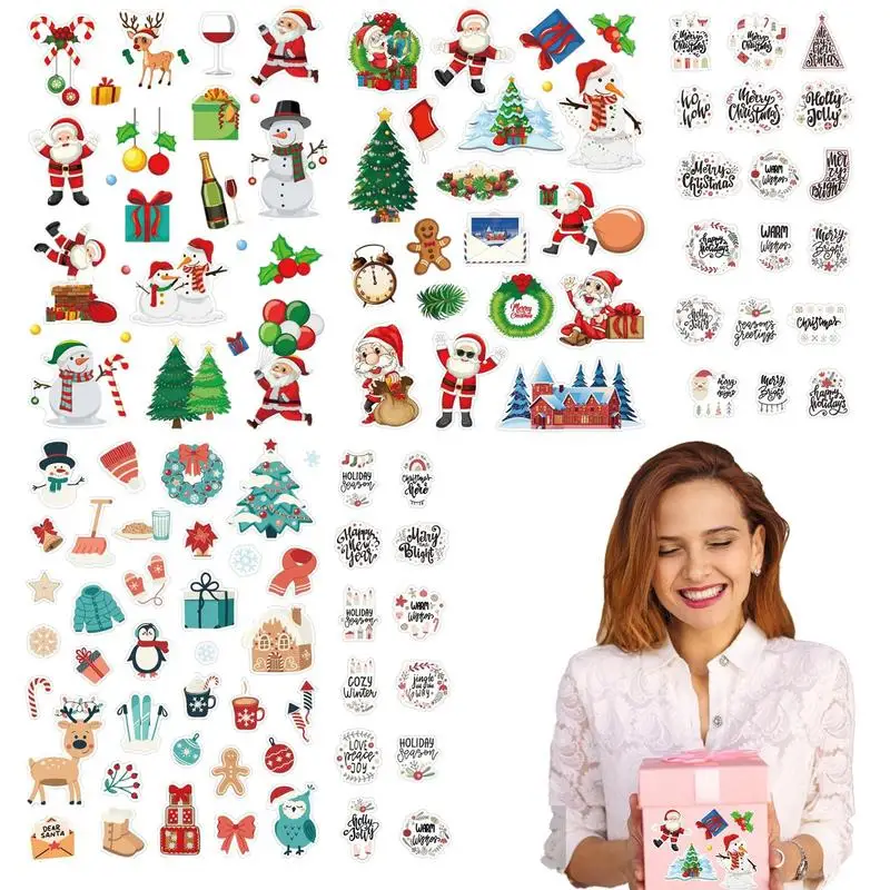

Christmas Stickers For Kids 100PCS Luggage Stickers For Suitcases Christmas PVC Decals For Water Bottles Scrapbooking Waterproof
