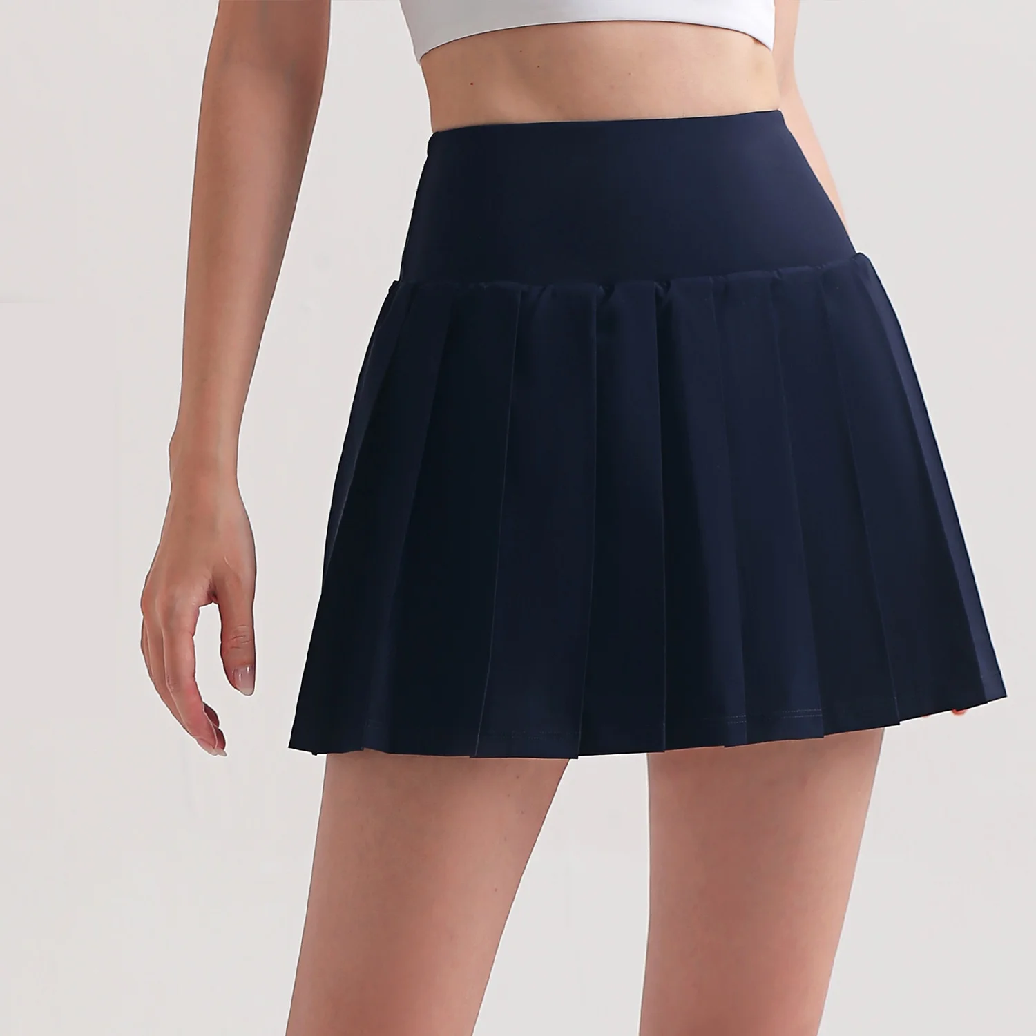 Running Skirts sports skirts female mini skirts Sexy And Charming Tennis Skirt Gym Running Solid Color Sports Skirt Lycra Pleated Yoga One-piece Anti-glare Women's