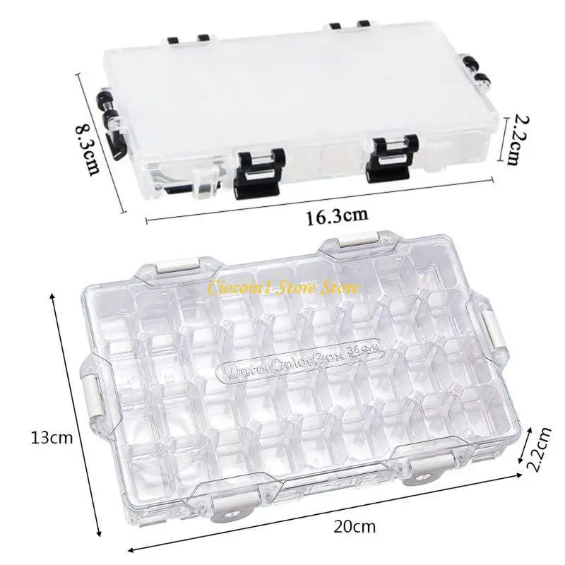 A3PC 24/36 그리드 수채화 보습 페인팅 팔레트 누출 방지 페인트 팔레트