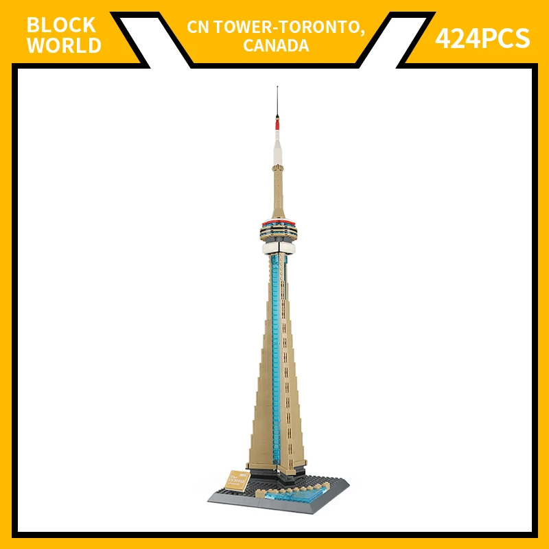 

World Architecture Model 1/7Canada CN Tower Building Block Miniatura Education Toy Children Bricks Toys Gift 400 Pieces