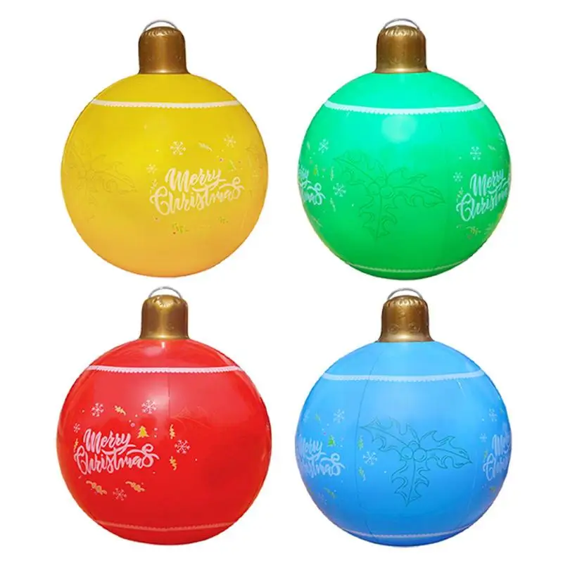 48X65cm Outdoor Christmas Inflatable Decorative Ball PVC Giant Large Ball Xmas Tree Decorations Without Light Festive Ornament