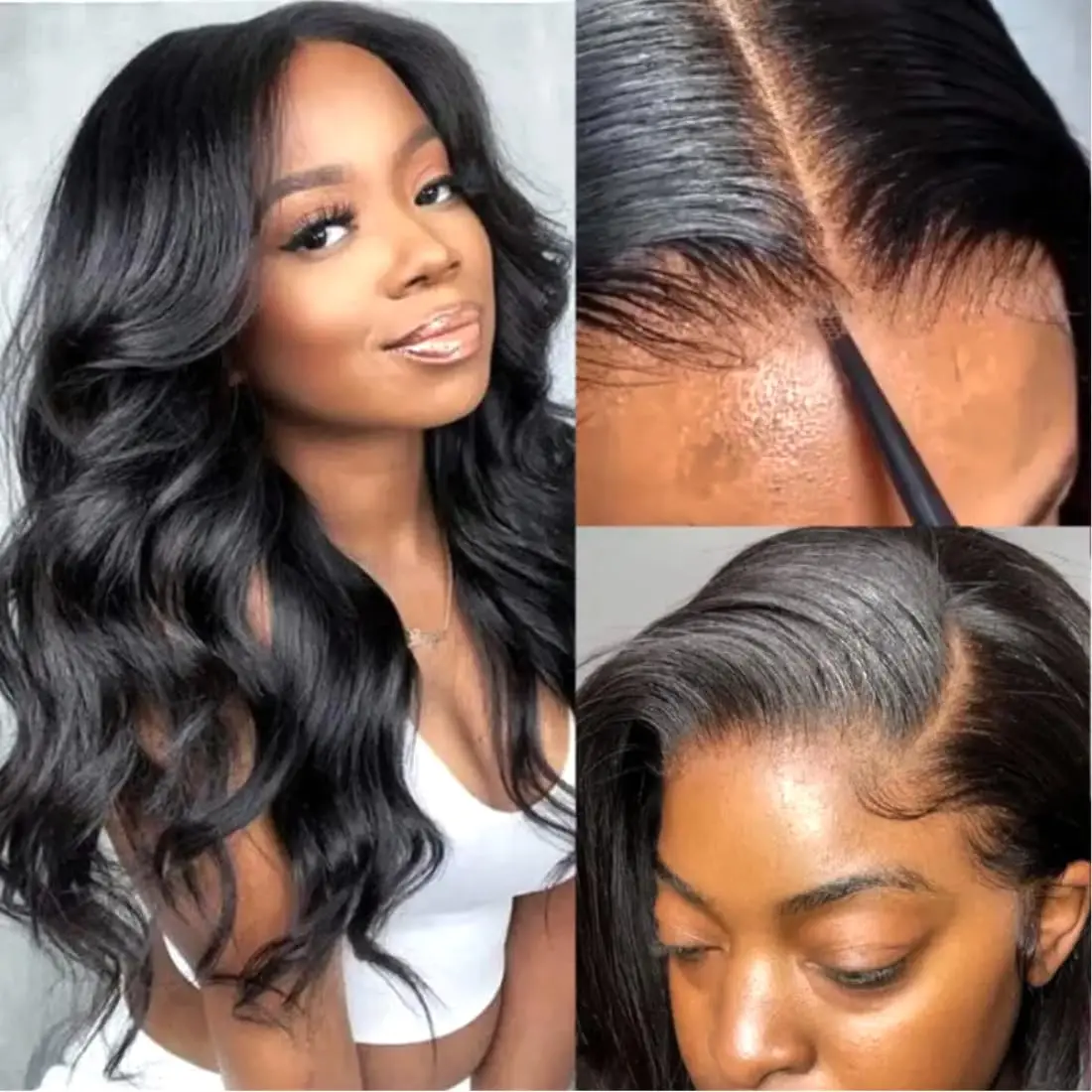 

Real Hd 13x6 Lace Front Wig Human Hair Wigs Body Wave Wig For Black Women 180% Density Lace Front Wigs 24 Inch 1b Color