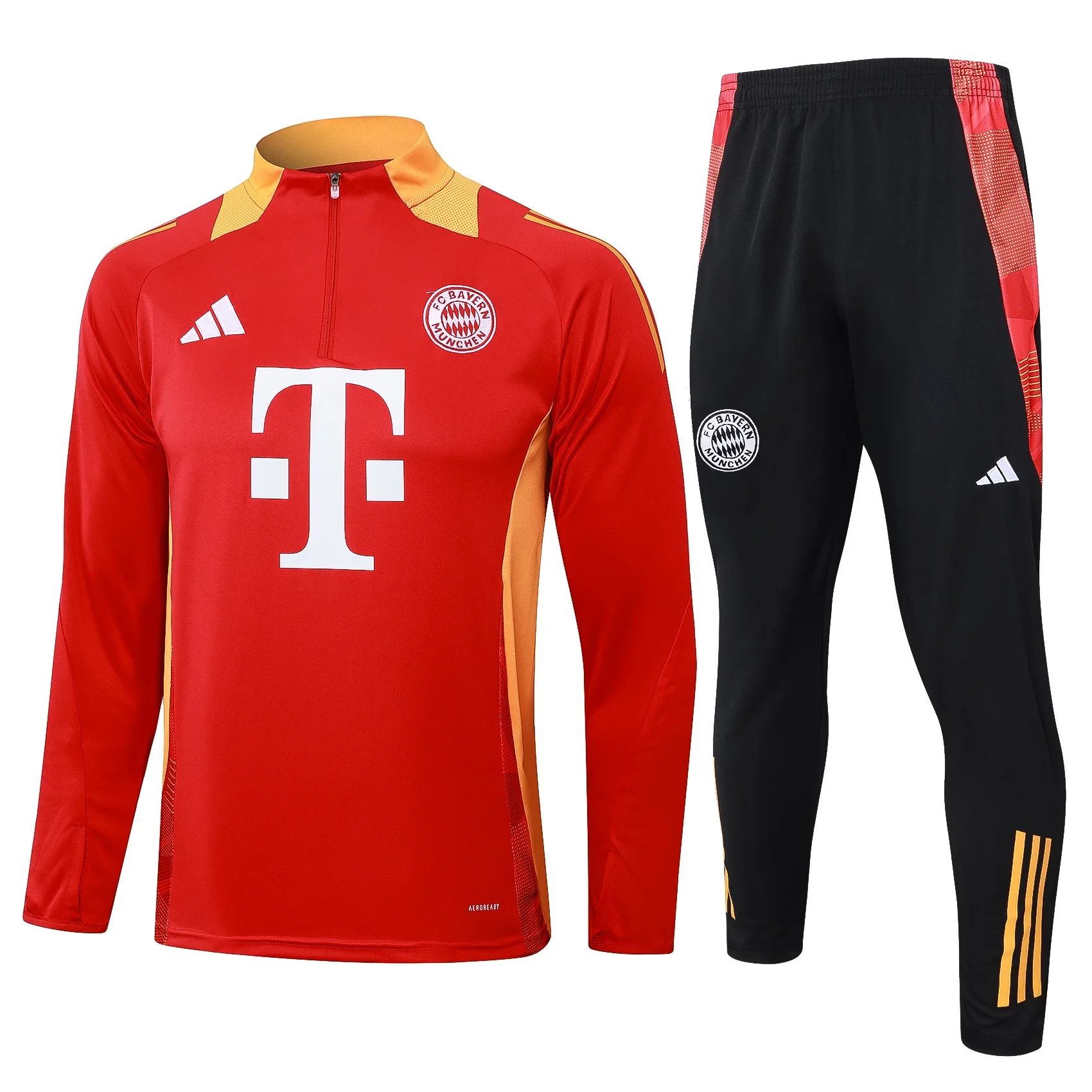 Adidas Soccer Jerseys Men Sweat Absorbing Fashionable Breathable Anti-wrinkle Sportswear Training Suit Black and Red