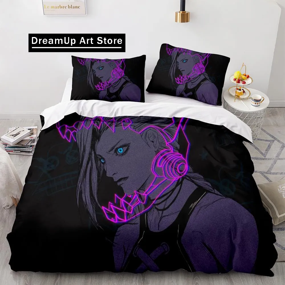 Arcane Anime Game Jinx Bedding Set Bedding Set Cute Quilt Cover Bed Cover With Pillowcase Twin Single Queen King Size Boys Adult 4