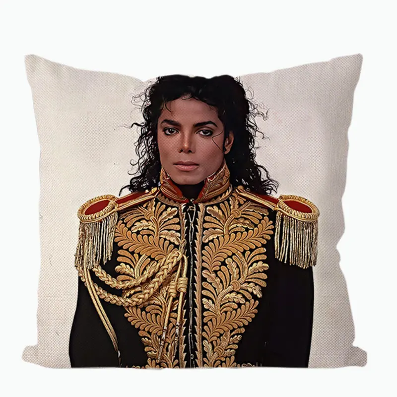 America Michael Jackson Cushion Cover Singer Star Character Portrait Pillow Cover Living Room Bedroom Art Pillowcase images - 6