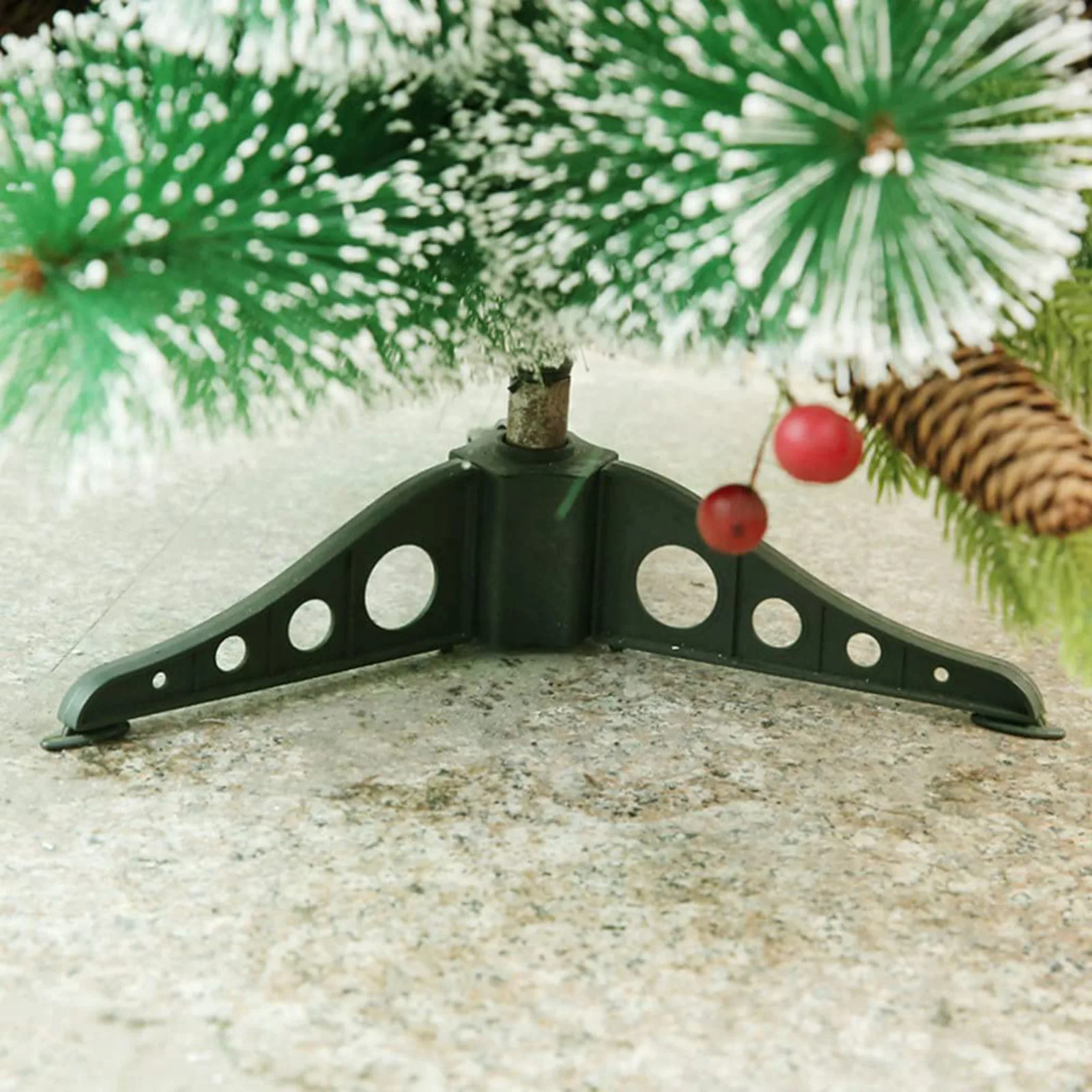 Christmas Tree Stand Base Artificial Christmas Tree Base Detachable Green Xmas Holder Snowball Ornament Fat Lady Sculpture