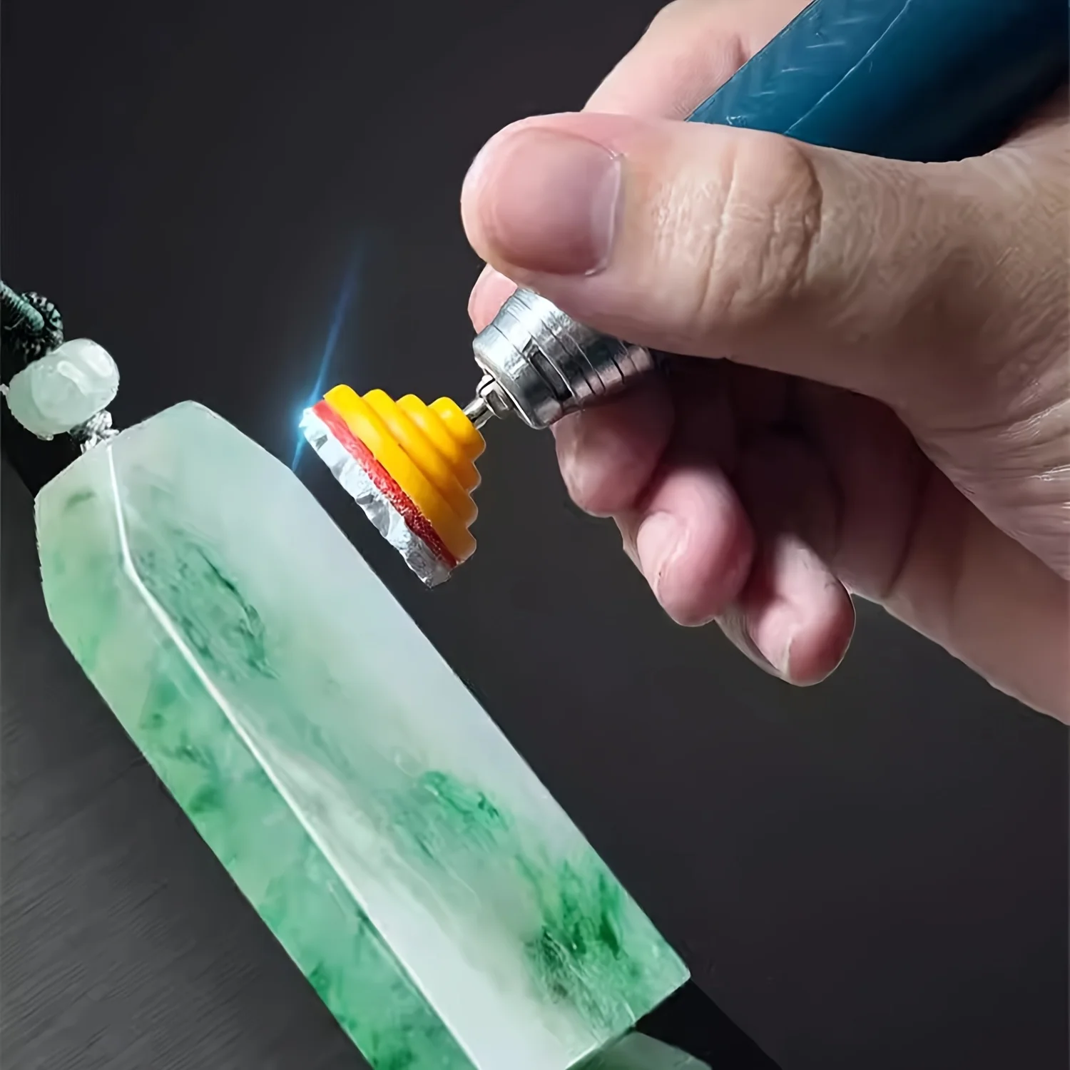 4 Stück 1-Zoll Integrierte Nasspolierpads, Professionelle Jade-Polierwerkzeuge Hochpräzise Schleifscheiben für Jade-Schnitzereien und Edelsteine