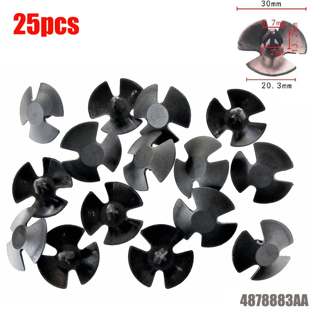 

Useful Durable Practical Hood Insulation Retainers # 4878883AA 25/50/100pc Accessory Black Clips Nylon Replaces