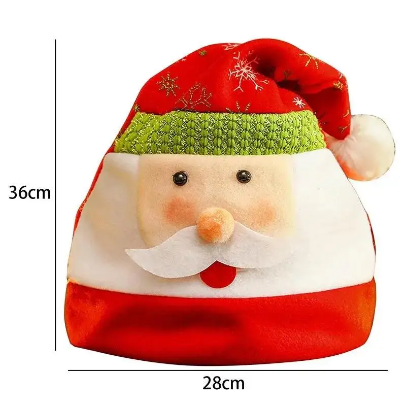 Cartoon Santa Hat Santa Claus Snowman Elk Embroidered Christmas Decoration for Christmas New Year Festive Holiday Party Supplies