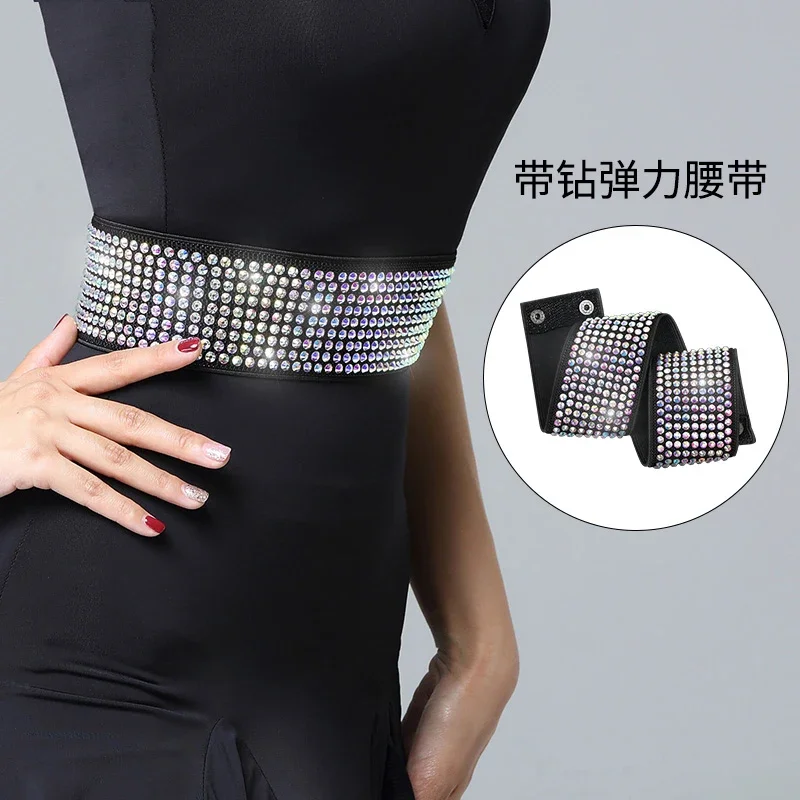 Latin Dance Belt Female Professional Latin Dance Belt Costume Accessories With Drill Modern Girdle Accessories