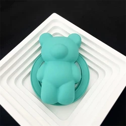 Chic 3D Silver Bear Magnetic Phone Holder & Stand - Matte Finish (Lack Blue)