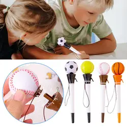 Soccer Ball Decoration Pen Smooth Writing Ballpoint Pen Novelty Sports-themed Decompression Bounce Ballpoint Pen for Studen M8K9