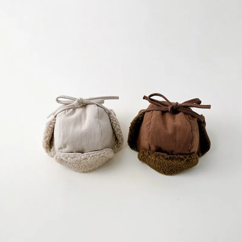 Children's Winter Shearling-Lined Thickened Boy's and Girl's Lei Feng Hat Stylish Baby Ear-Warming Hat Toddler Winter Hats