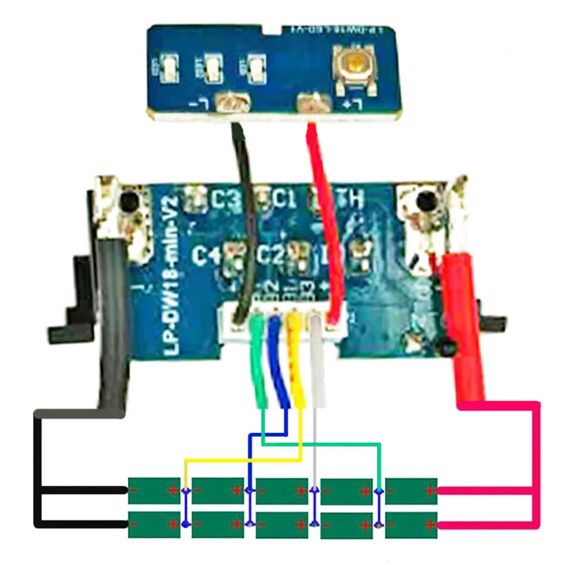 10X18650 리튬 이온 배터리 플라스틱 케이스 PCB 충전 보호 회로 기판 박스 쉘 Dewalt 18V 20V DCB183 라벨 하우징용