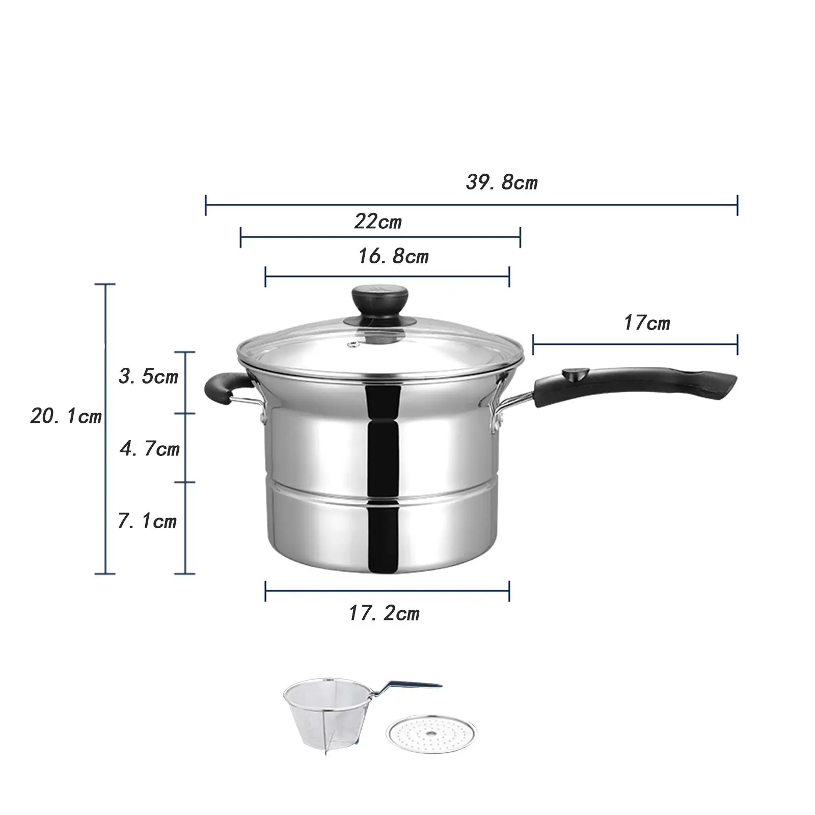 Stainless Steel Cooking Pot Spaghetti Soup Pot Cheese Portable Soup Milk Pot for Restaurants Hotel Restaurant Home Teahouse