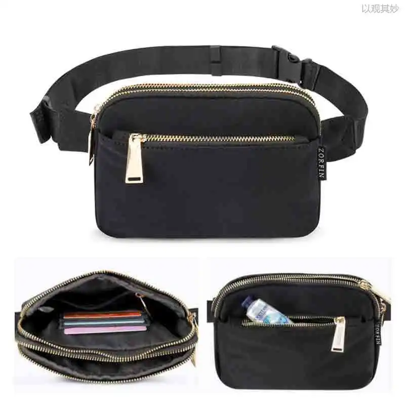 

Fashion Waist Bags for Women Fanny Pack Hip Bum Bag Chest Shoulder Bag Dual Zipper Crossbody Bag With Adjustable Strap