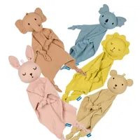 Baby Security Blanket Soft Cotton Muslin Comforter for Newborn Infant Sleeping Snuggle Toy Stuffed Animal Soothe Appease Towel 1