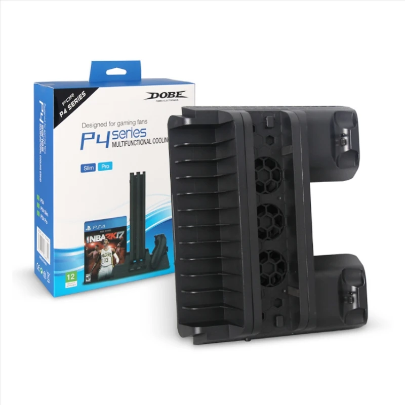 

for PS4 / Slim / Pro Multi-function Cooling Charging Base with Independent Cooling Fan Bracket Dual Charging Base 12 Game Case