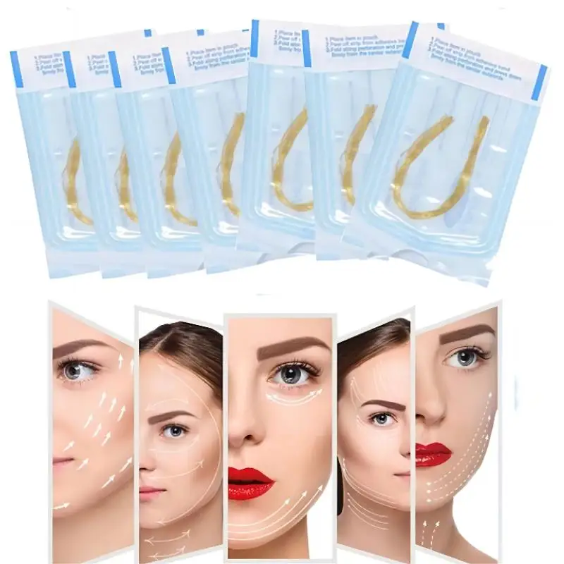 60-360 pcs 24K Gold Protein Line Absorbable Anti-wrinkle Face Filler Firming Fade Fine Lines Collagen Thread Anti-Aging Serum