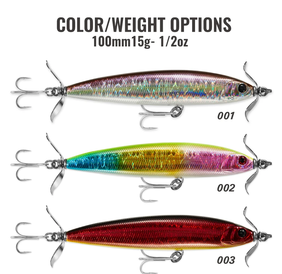 LUREHOLIC 10 cm 15 g Double Swisher Topwater Lure Splash Swimming Action Spy Hard Bait Popper Traktor Glider Bait mit Mustad Hook – Detail 8