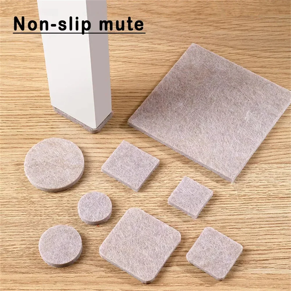 Thicken Self Adhesive Felt Chair Leg Pads Floor Protectors Furniture Legs Table Leg Covers Round Bottom Anti-Slip Pads 72PCS 2