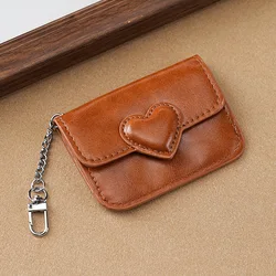 Chic Heart - Shaped Women's PU Leather Wallet with Multi - Card & Anti - Magnetic Features (Dark Brown)