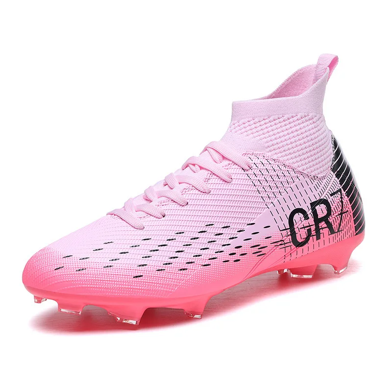 Enhanced Breathable Youth Football Shoes with Color Block Design