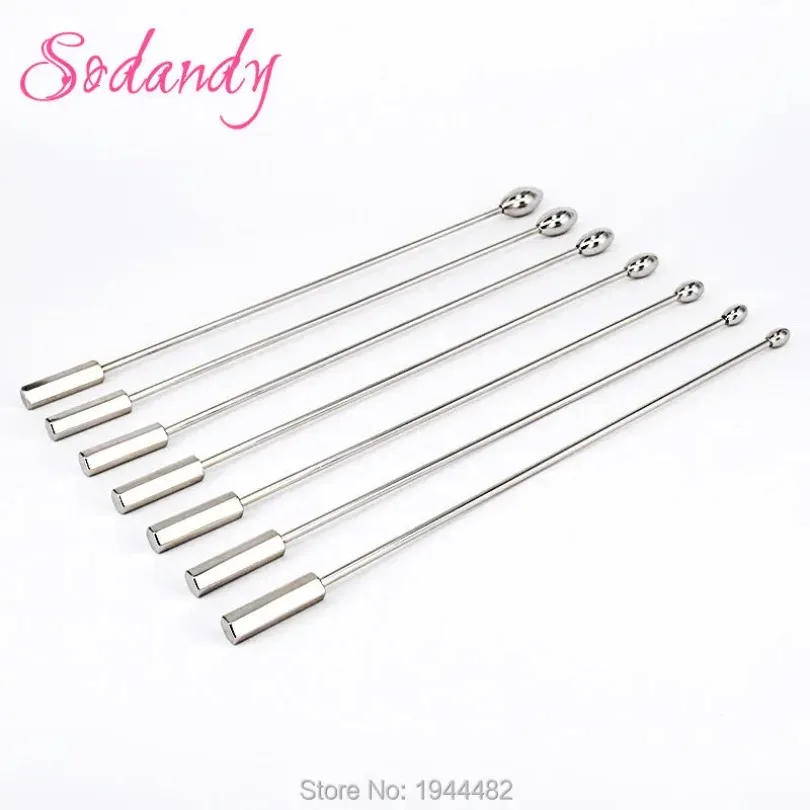 SODANDY 7PCS Penis Plug Urethral Stretcher Dilators Stainless Steel Urethra Sound Sex Products Stretching Male Chastity Device