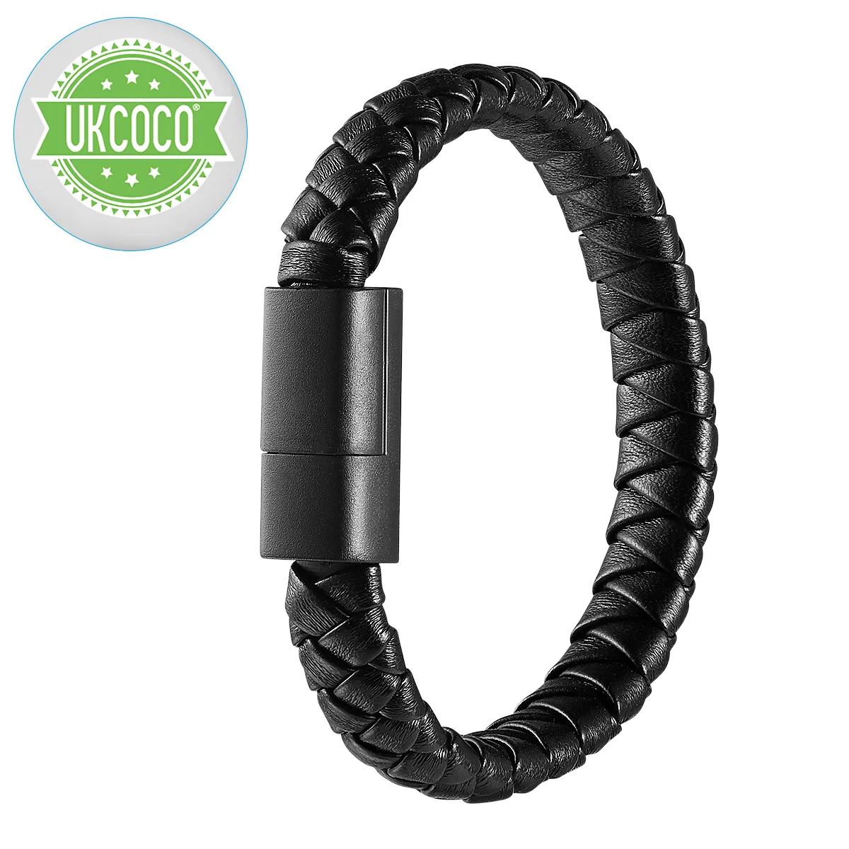 UKCOCO USB C타입 데이터 동기화 케이블, 브레이드 손목 밴드 스타일 충전 케이블, 블랙